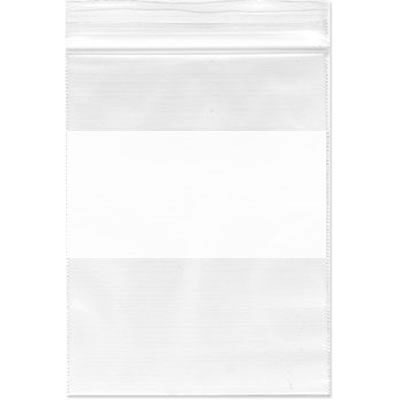LK Packaging Clear Line Seal Top Bag with White Block