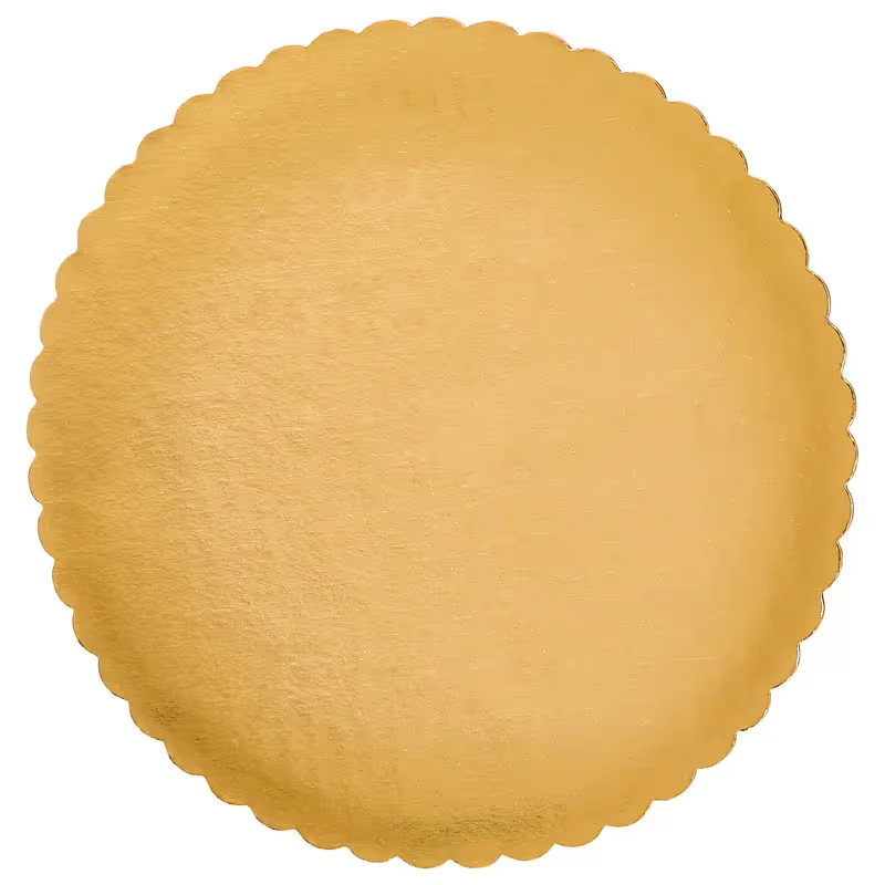 10" Cake Circle Board Gold Scalloped