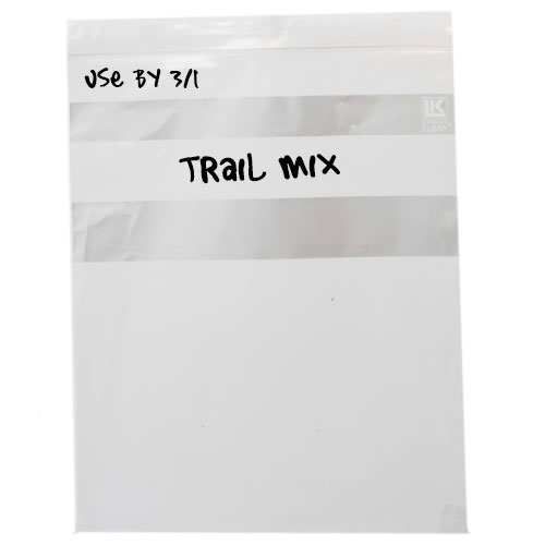 LK Packaging Seal Top Storage Bag with White Strip