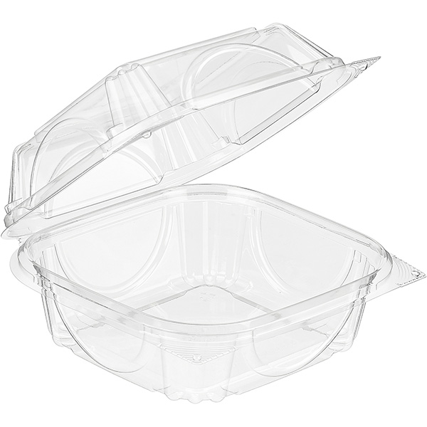 Inline Plastics Essentials VisiblyFresh® Square Hinged Clamshell Container
