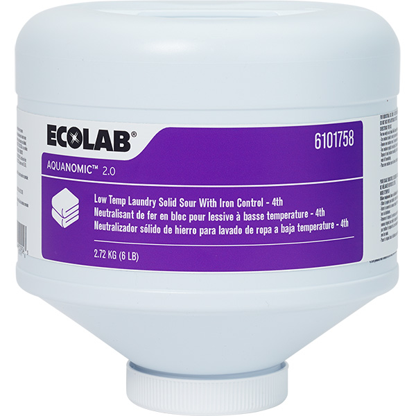 Ecolab Aquanomic 2.0 Low-Temp Laundry Solid Iron Control Sour
