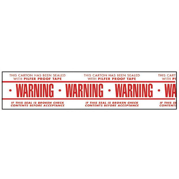 Pre-Printed "Warning" Water-Activated Tape