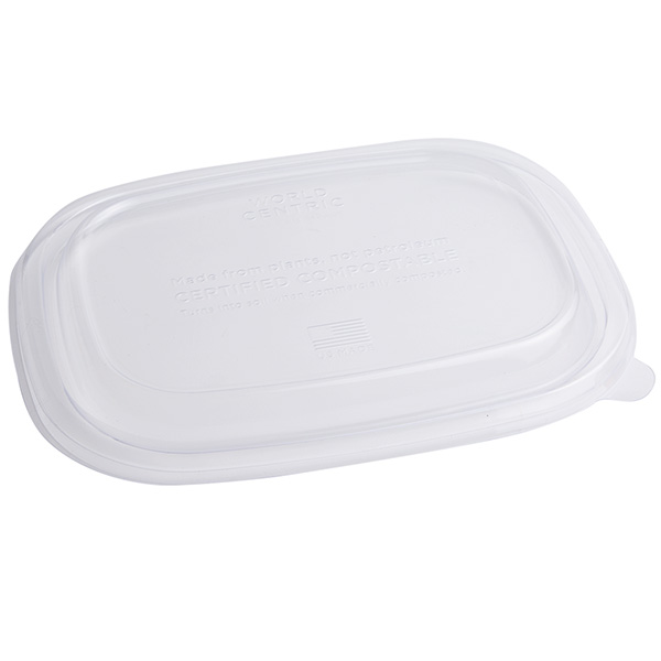 Dome Lid PLA for 32-48 oz Food Containers Clear Rectangle