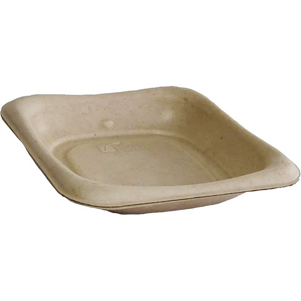 5.5" Square Sandwich Tray Molded Fiber Natural