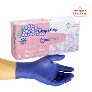 AmerCareRoyal® Grape Grip Powder-Free Nitrile Exam Gloves