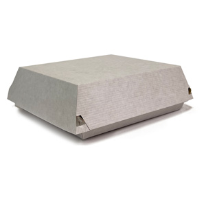 Sabert Kraft Collection Square Fluted Clamshell Container