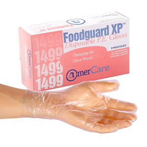 AmerCareRoyal® FoodGuard XP™ Poly Embossed Disposable Gloves