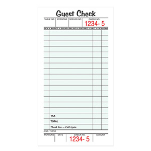 TOPS(TM) Single Part Guest Checks