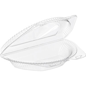 Inline Plastics Essentials SureLock Half Pie Clamshell Container