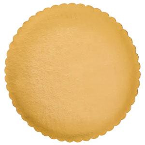 10" Cake Circle Board Gold Scalloped