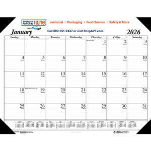 Desk Pad Calendar with American Paper & Twine Logo