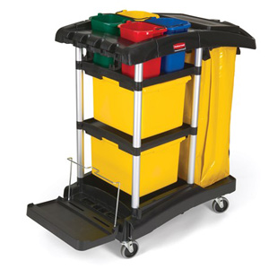Rubbermaid® Commercial Janitor Cart with Colored Bins