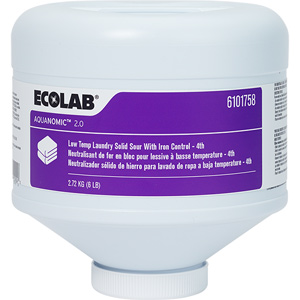 Ecolab Aquanomic 2.0 Low-Temp Laundry Solid Iron Control Sour
