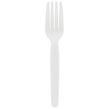 CPLA Compostable Heavy Weight White Fork 6.5" 1000/CS
