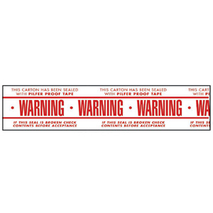 Pre-Printed "Warning" Water-Activated Tape