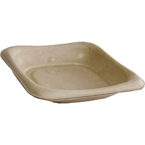 5.5" Square Sandwich Tray Molded Fiber Natural
